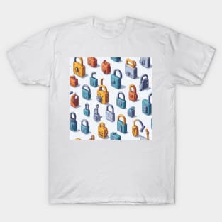 watercolor padlock pattern T-Shirt